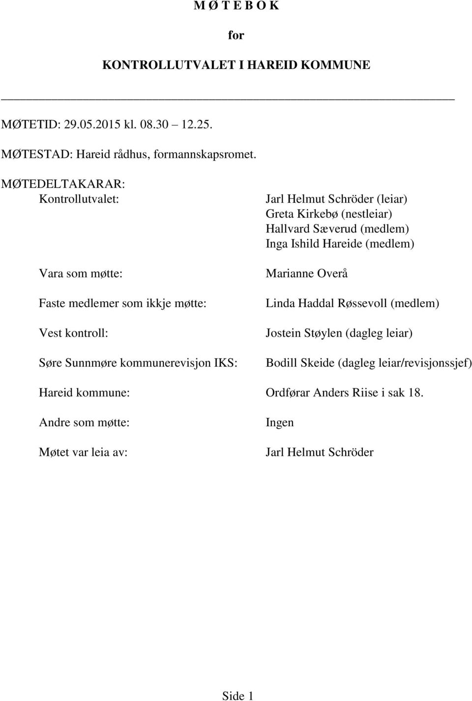 (leiar) Greta Kirkebø (nestleiar) Hallvard Sæverud (medlem) Inga Ishild Hareide (medlem) Marianne Overå Linda Haddal Røssevoll (medlem) Jostein Støylen