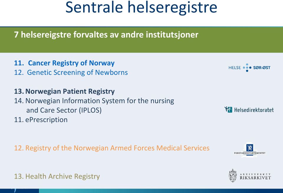 Norwegian Patient Registry 14.