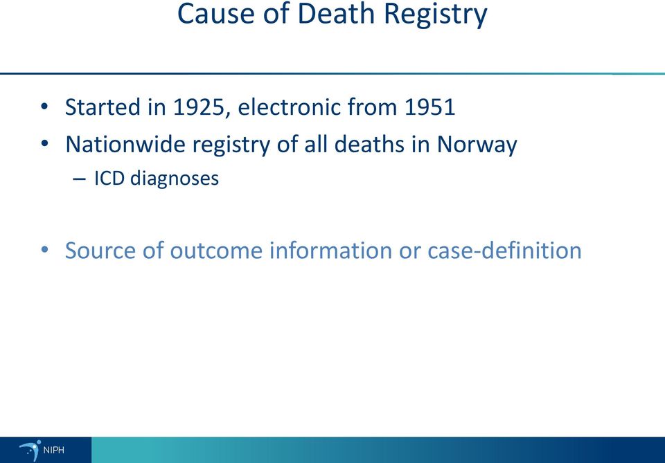 of all deaths in Norway ICD diagnoses