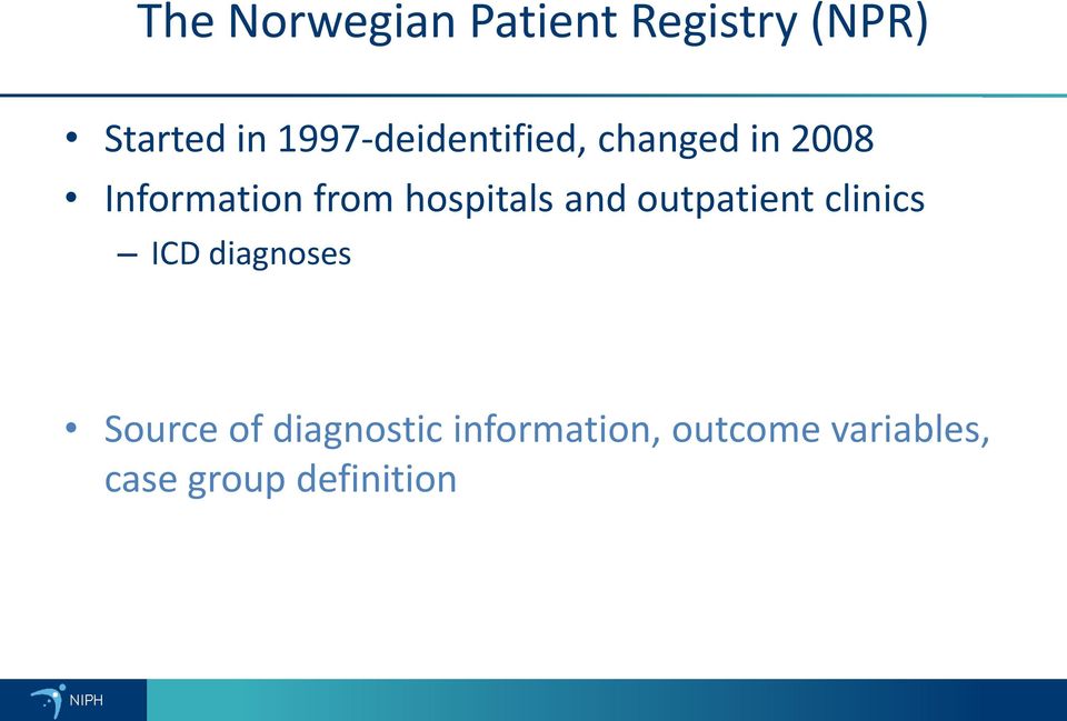 hospitals and outpatient clinics ICD diagnoses Source