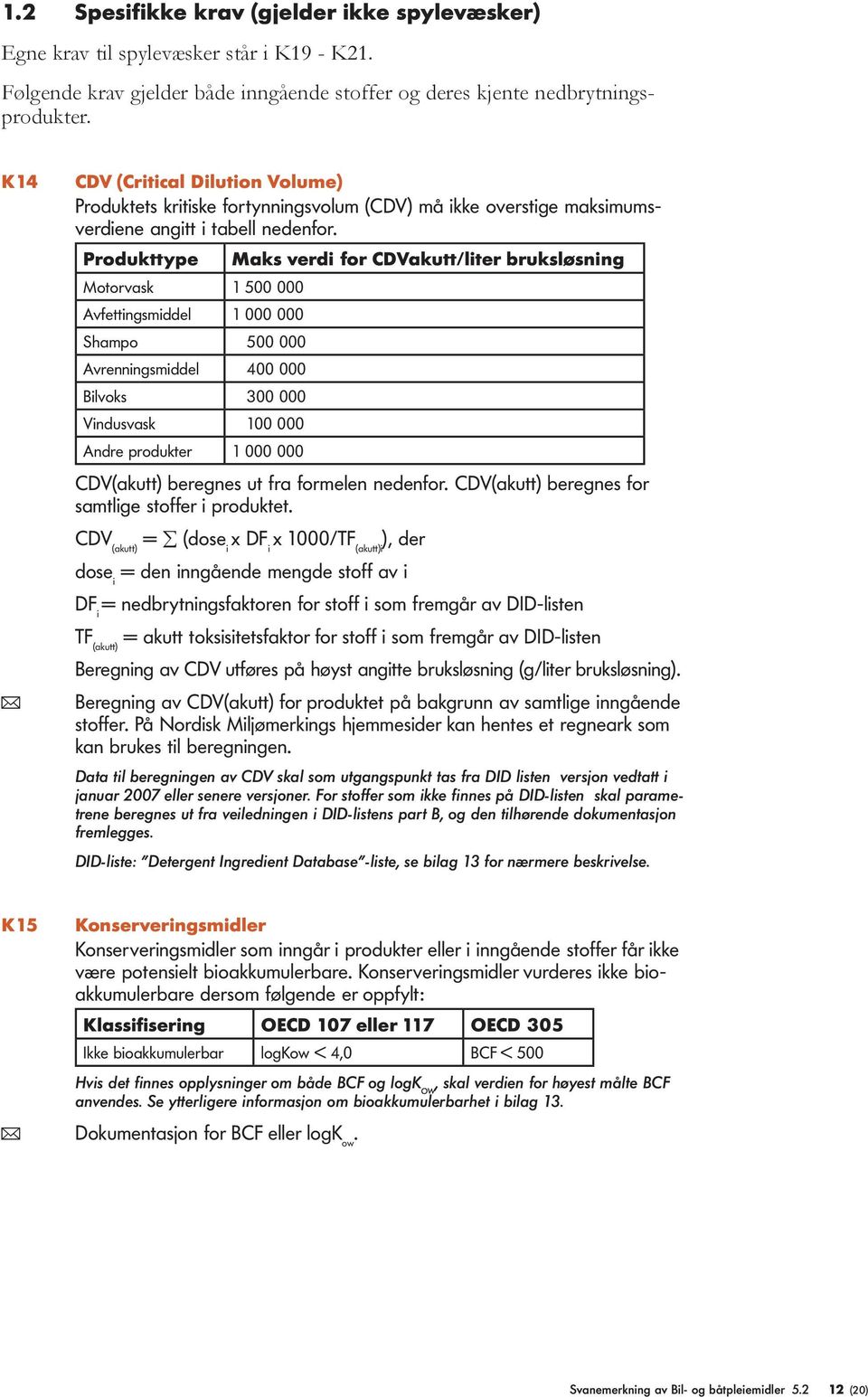 Produkttype Motorvask 1 500 000 Avfettingsmiddel 1 000 000 Shampo 500 000 Avrenningsmiddel 400 000 Bilvoks 300 000 Vindusvask 100 000 Andre produkter 1 000 000 Maks verdi for CDVakutt/liter