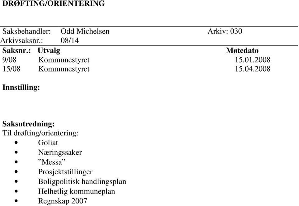 2008 15/08 Kommunestyret 15.04.