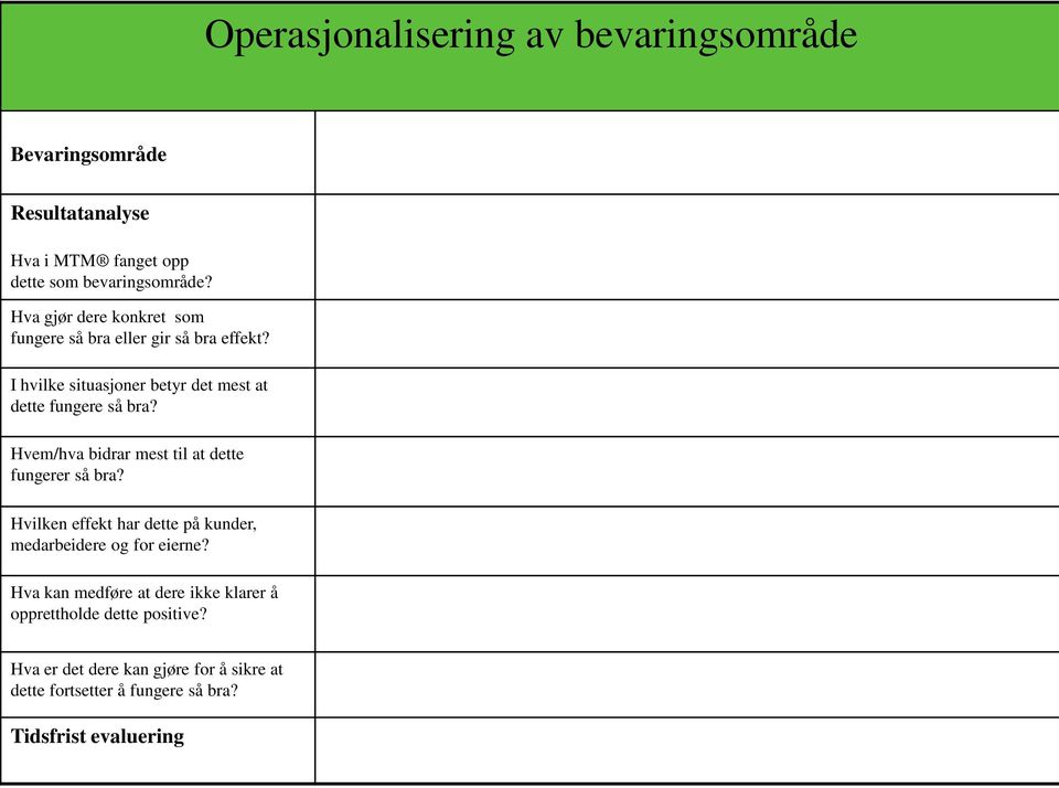 Hvem/hva bidrar mest til at dette fungerer så bra? Hvilken effekt har dette på kunder, medarbeidere og for eierne?