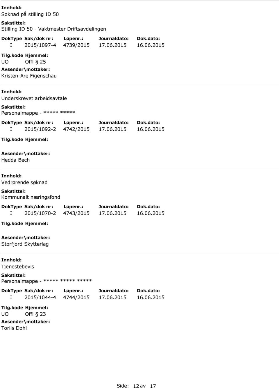 4742/2015 Hedda Bech Vedrørende søknad Kommunalt næringsfond 2015/1070-2 4743/2015