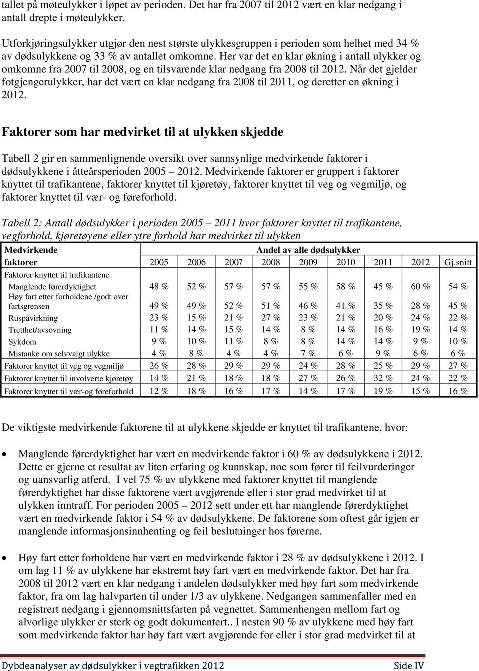 Her var det en klar økning i antall ulykker og omkomne fra 2007 til 2008, og en tilsvarende klar nedgang fra 2008 til 2012.