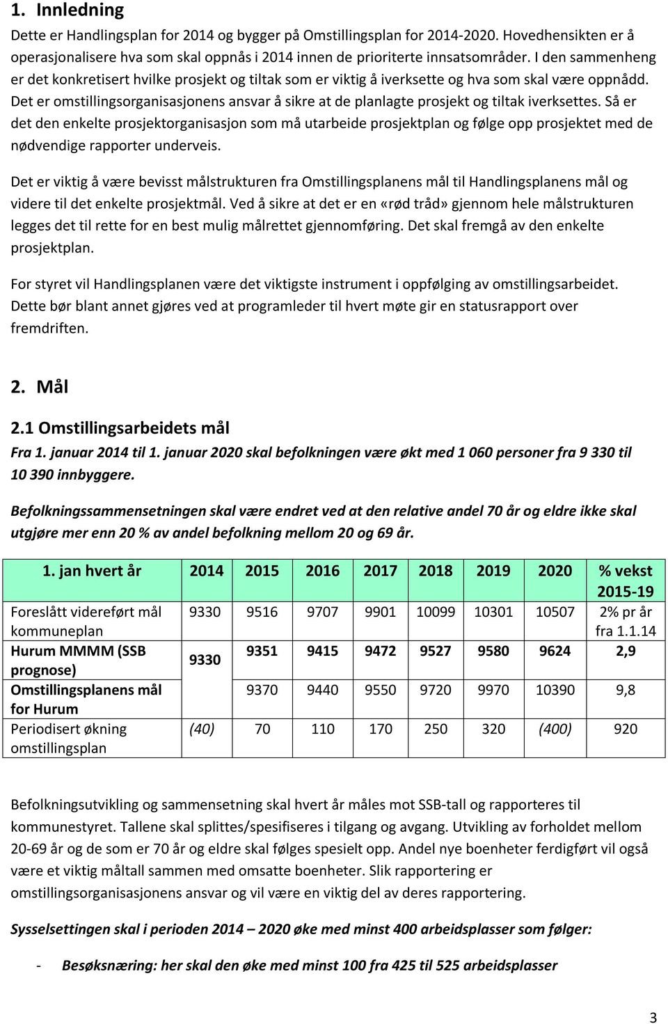 Det er omstillingsorganisasjonens ansvar å sikre at de planlagte prosjekt og tiltak iverksettes.