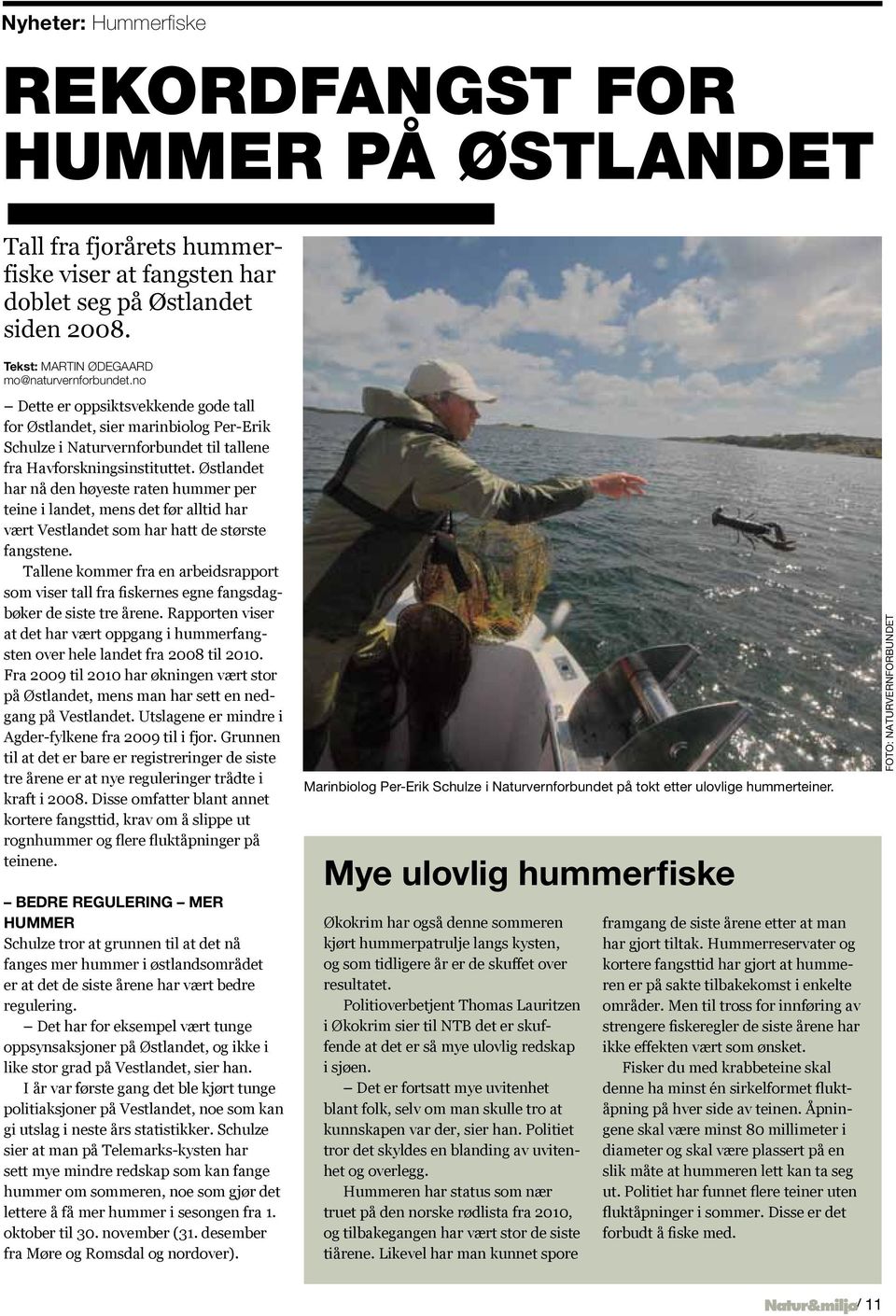 Østlandet har nå den høyeste raten hummer per teine i landet, mens det før alltid har vært Vestlandet som har hatt de største fangstene.