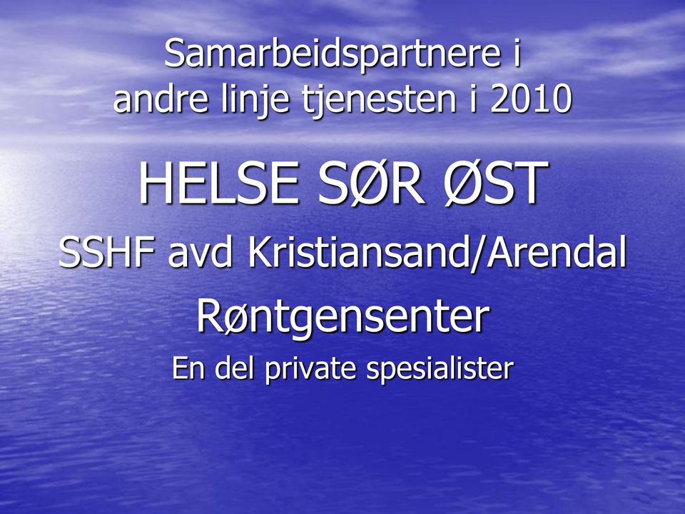 SSHF avd Kristiansand/Arendal