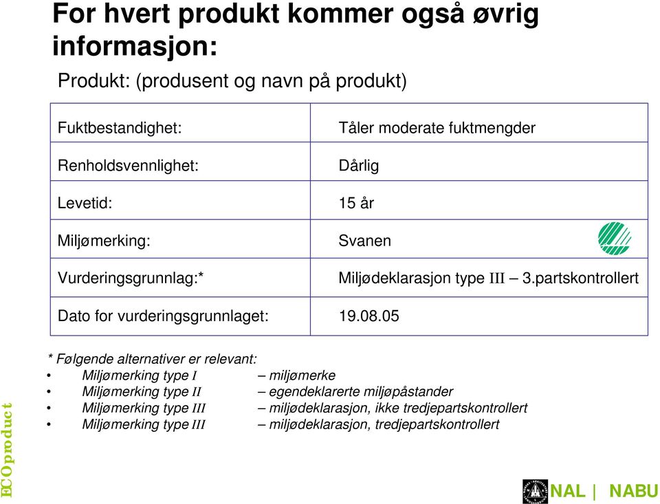 partskontrollert Dato for vurderingsgrunnlaget: 19.08.