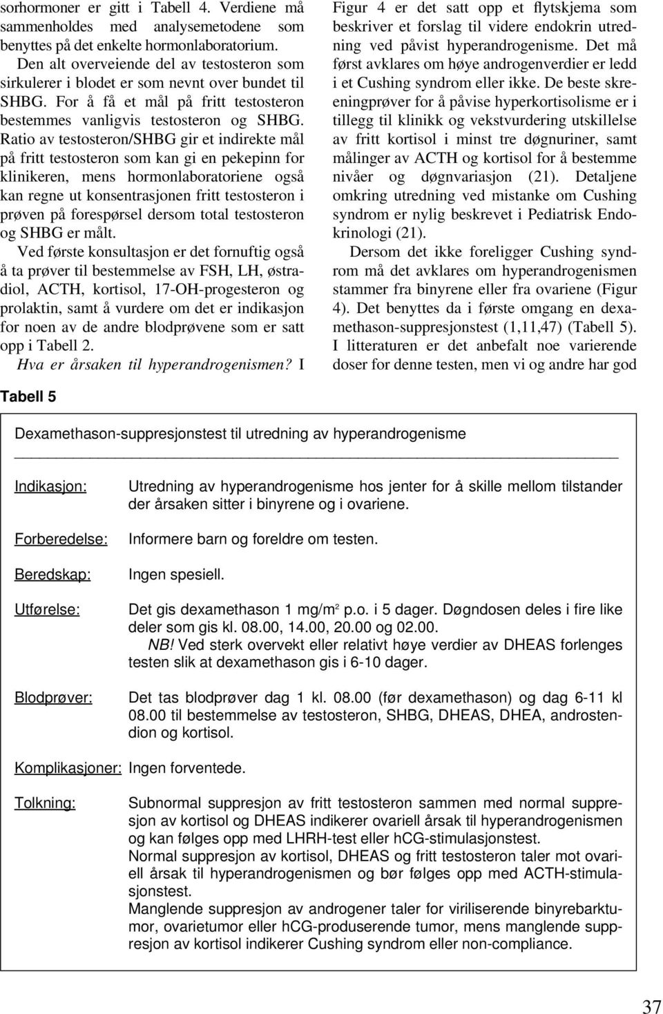 Ratio av testosteron/shbg gir et indirekte mål på fritt testosteron som kan gi en pekepinn for klinikeren, mens hormonlaboratoriene også kan regne ut konsentrasjonen fritt testosteron i prøven på