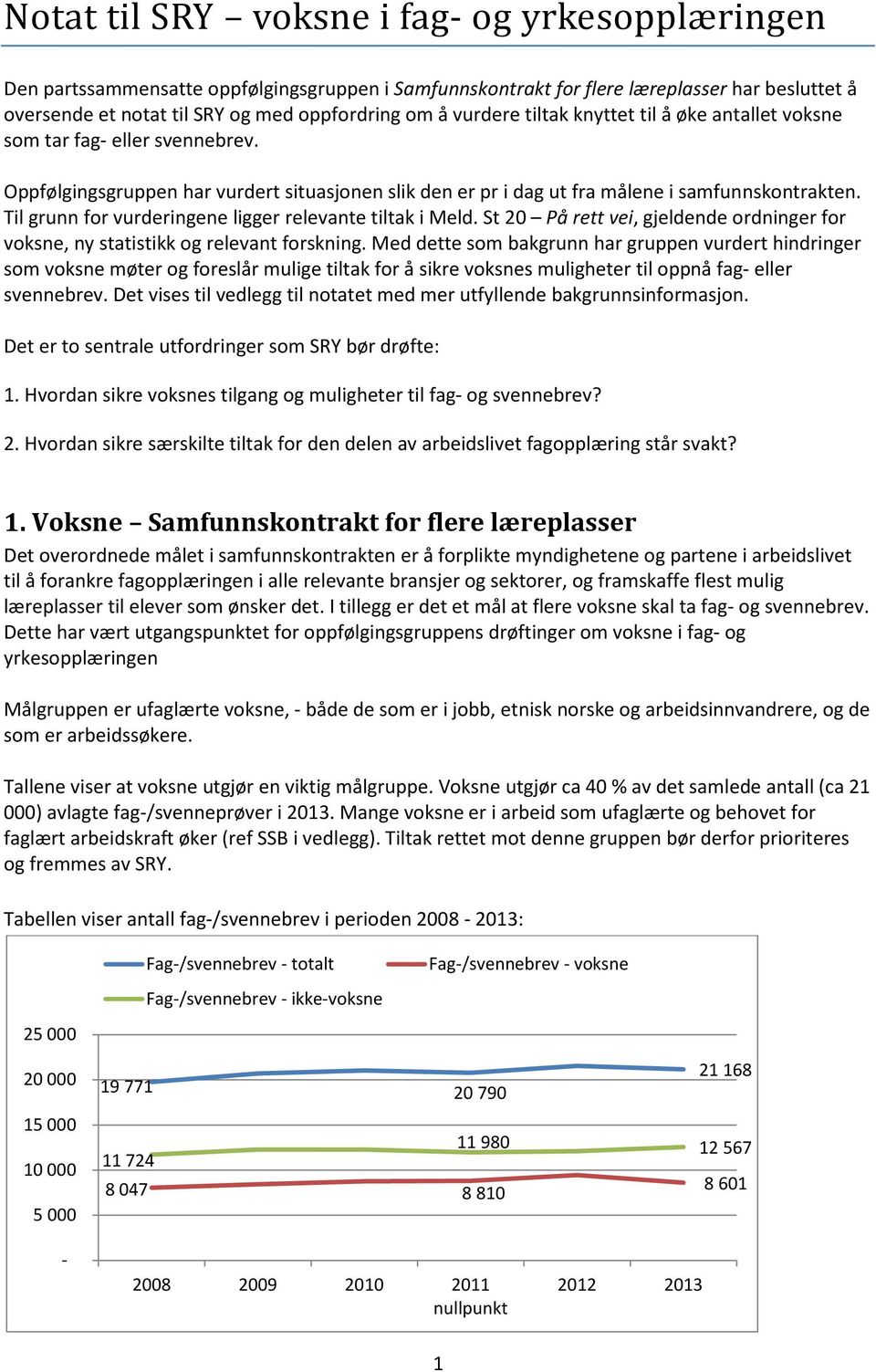 Til grunn for vurderingene ligger relevante tiltak i Meld. St 20 På rett vei, gjeldende ordninger for voksne, ny statistikk og relevant forskning.