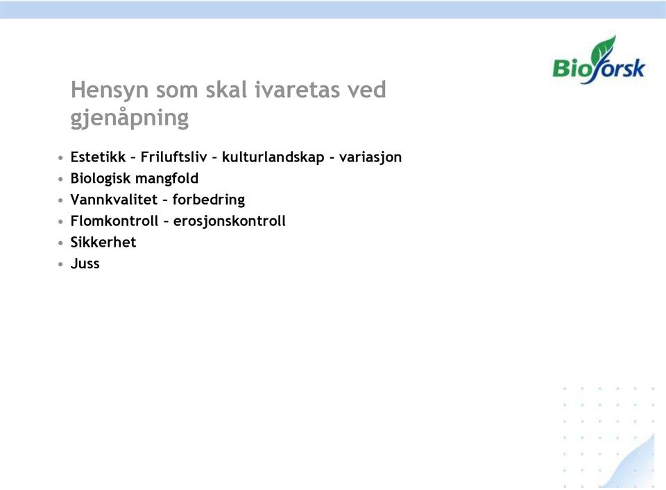 variasjon Biologisk mangfold Vannkvalitet