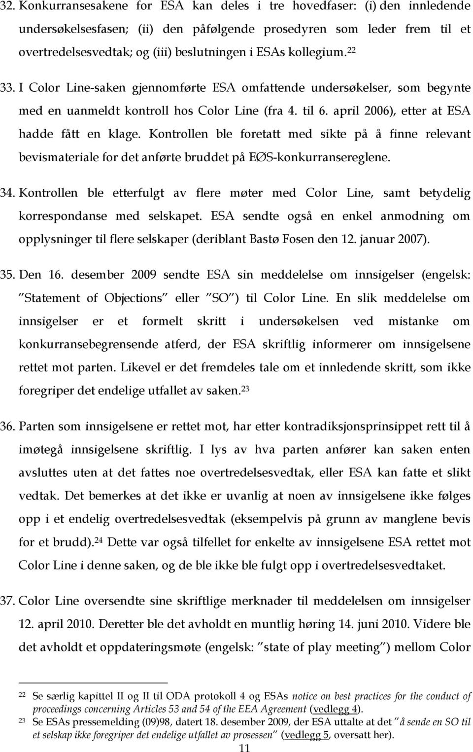 Kontrollen ble foretatt med sikte på å finne relevant bevismateriale for det anførte bruddet på EØS-konkurransereglene. 34.