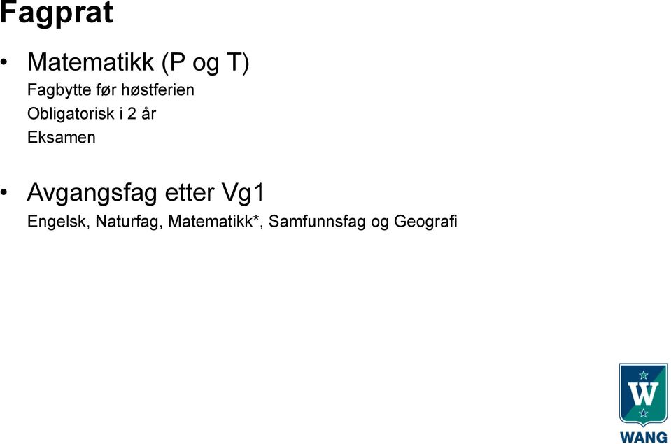 Eksamen Avgangsfag etter Vg1 Engelsk,