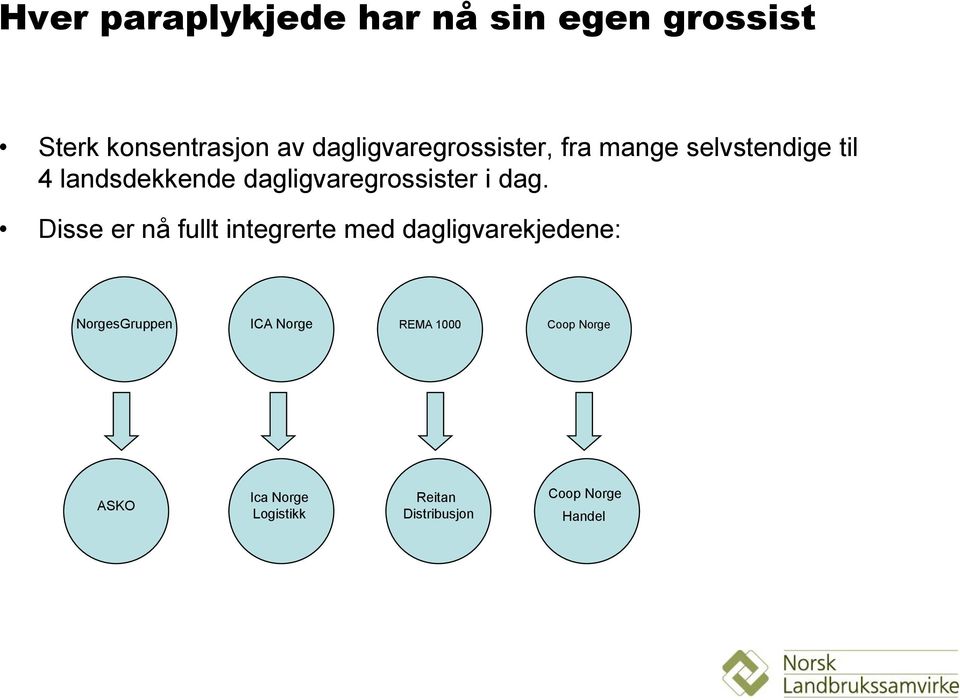 dagligvaregrossister i dag.