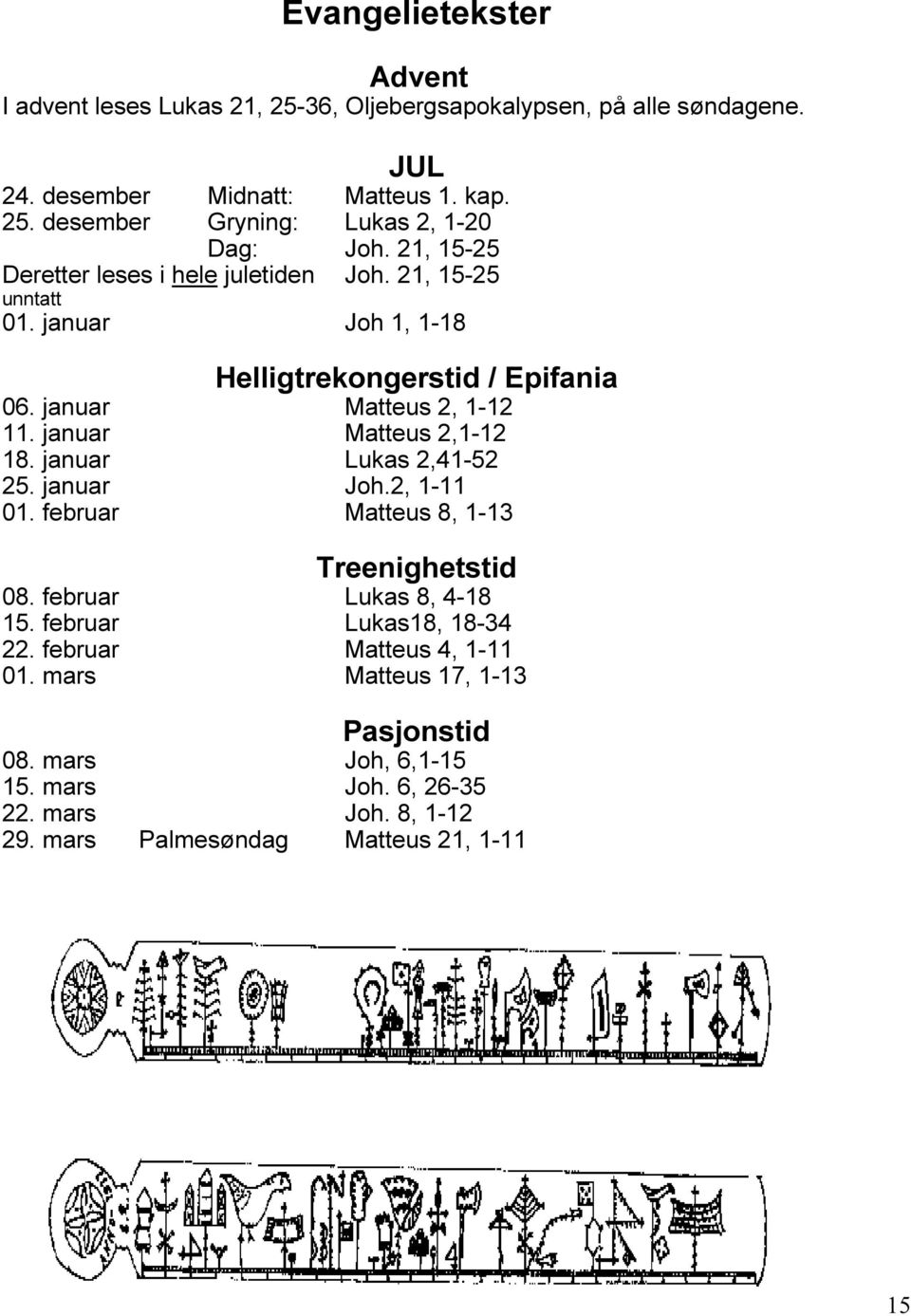 januar Matteus 2,1-12 18. januar Lukas 2,41-52 25. januar Joh.2, 1-11 01. februar Matteus 8, 1-13 Treenighetstid 08. februar Lukas 8, 4-18 15.