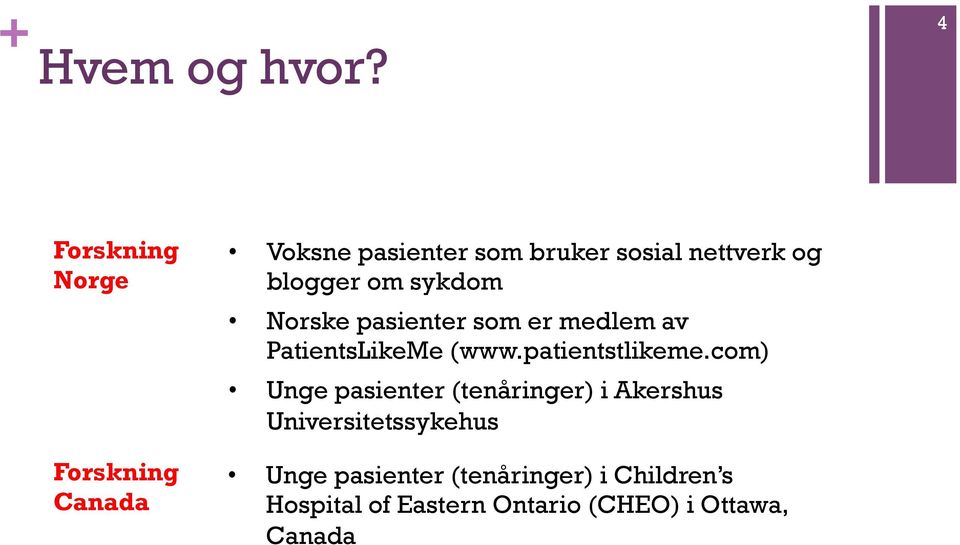 blogger om sykdom Norske pasienter som er medlem av PatientsLikeMe (www.