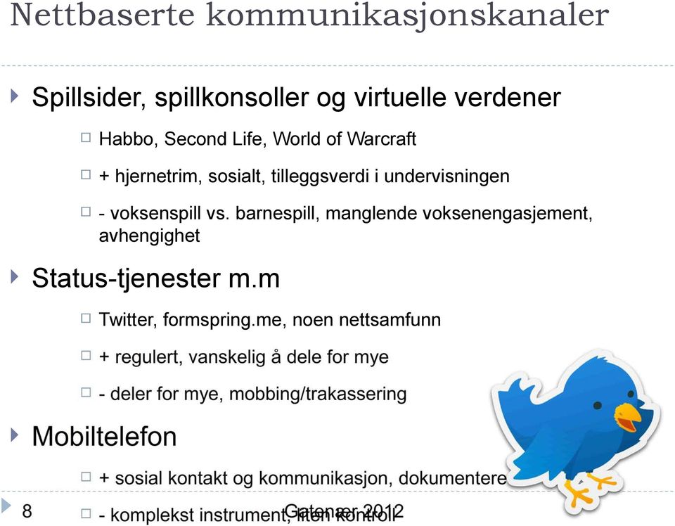 tilleggsverdi i undervisningen - voksenspill vs.