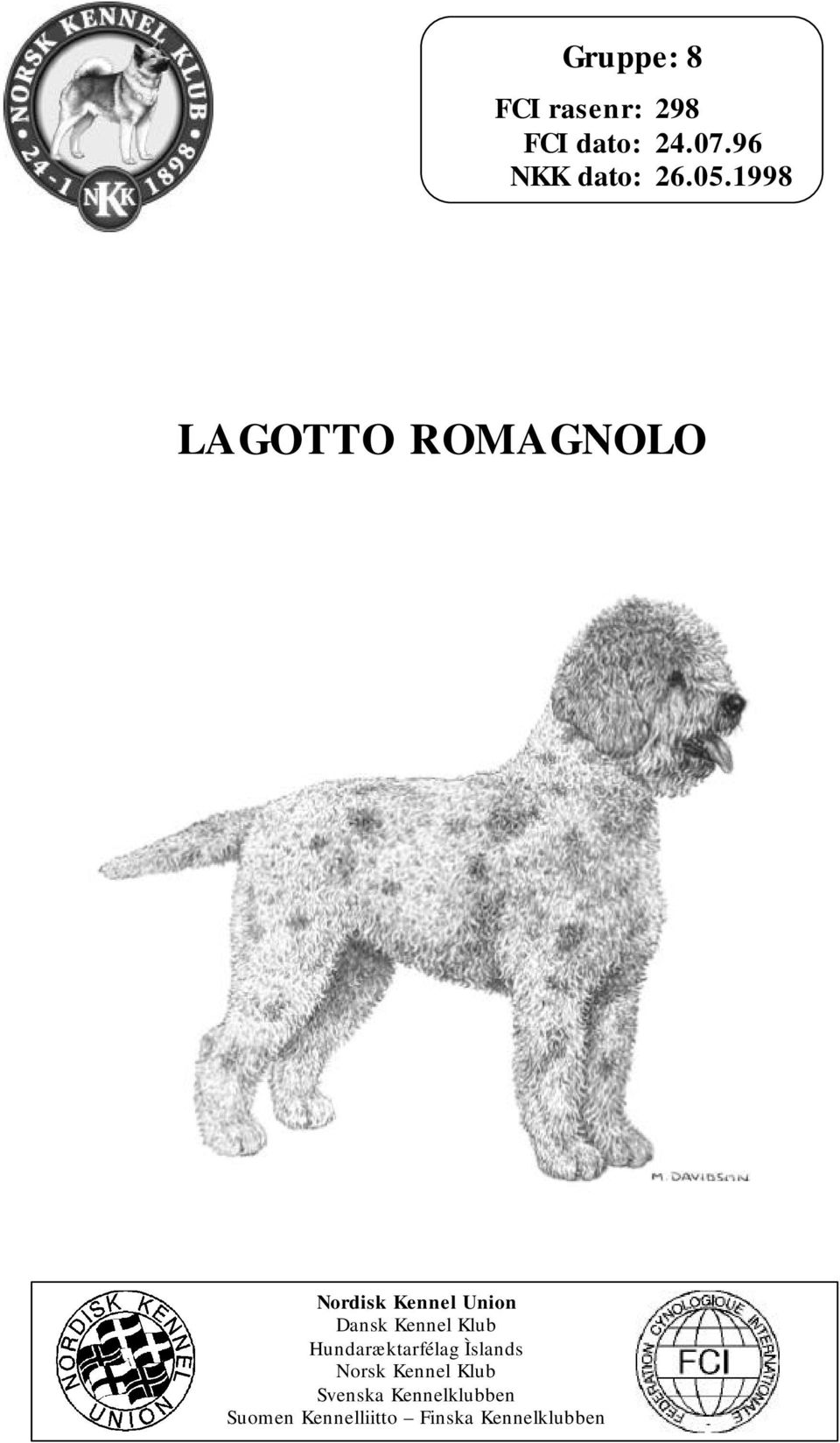 1998 LAGOTTO ROMAGNOLO Nordisk Kennel Union Dansk Kennel