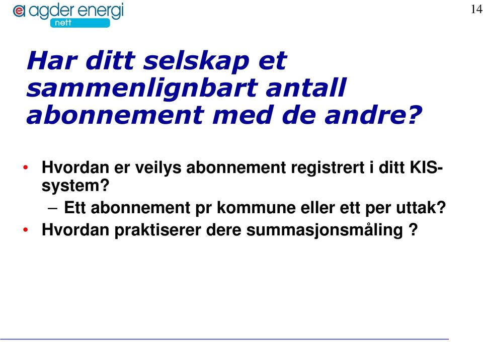 Hvordan er veilys abonnement registrert i ditt