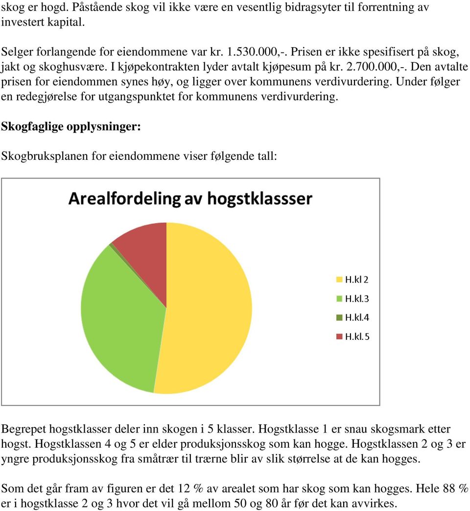 Den avtalte prisen for eiendommen synes høy, og ligger over kommunens verdivurdering. Under følger en redegjørelse for utgangspunktet for kommunens verdivurdering.