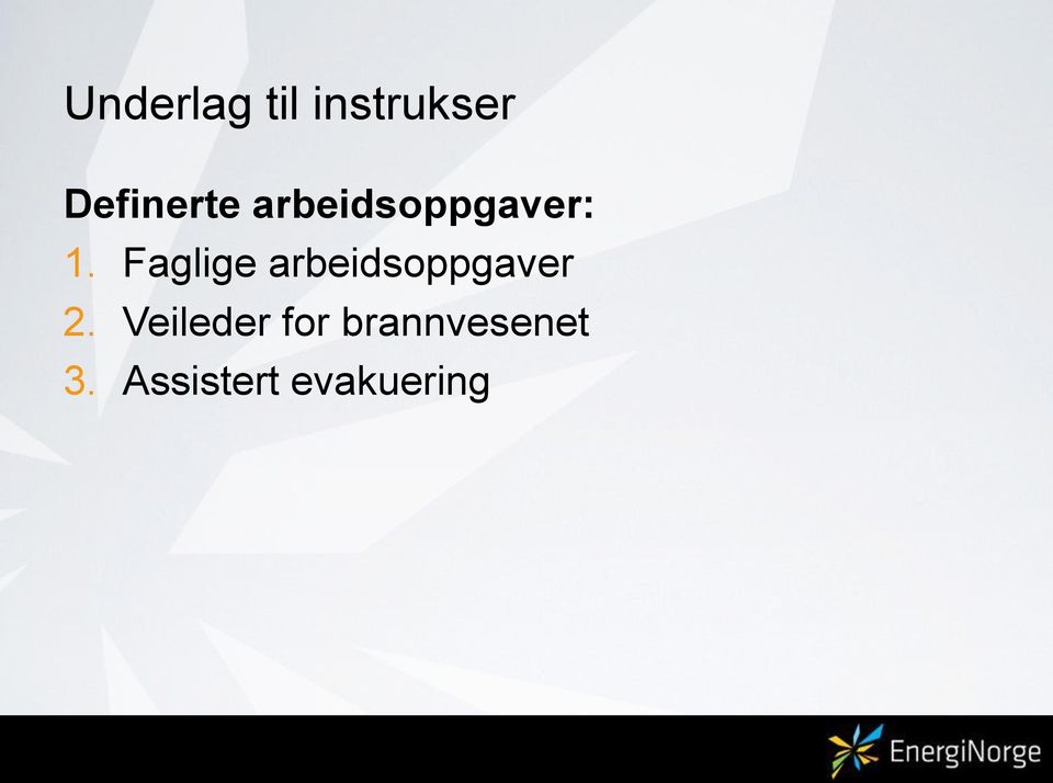 Faglige arbeidsoppgaver 2.