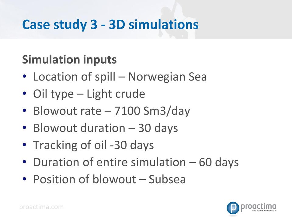 Sm3/day Blowout duration 30 days Tracking of oil -30 days