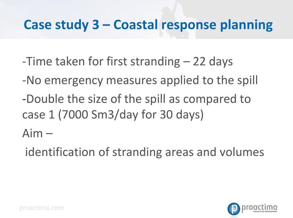 -Double the size of the spill as compared to case 1 (7000