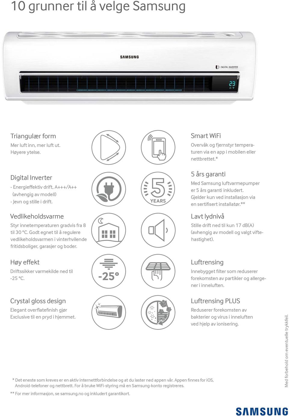 Høy effekt riftssikker varmekilde ned til -25. Smart WiFi Overvåk og fjernstyr temperaturen via en app i mobilen eller nettbrettet.