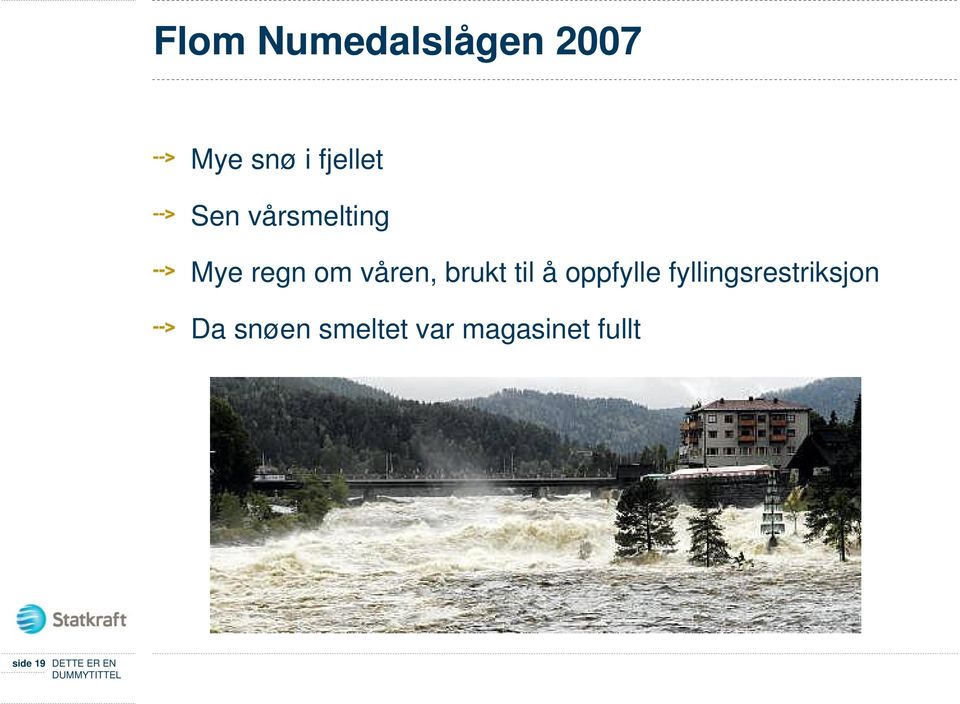 til å oppfylle fyllingsrestriksjon Da snøen