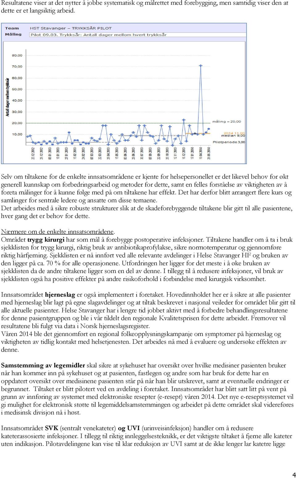 viktigheten av å foreta målinger for å kunne følge med på om tiltakene har effekt. Det har derfor blitt arrangert flere kurs og samlinger for sentrale ledere og ansatte om disse temaene.