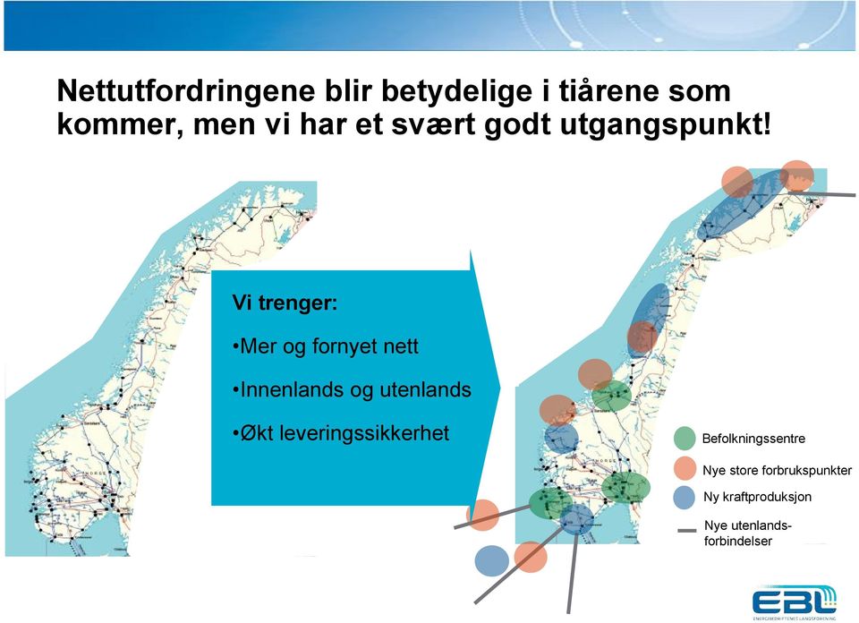 Vi trenger: Mer og fornyet nett Innenlands og utenlands Økt