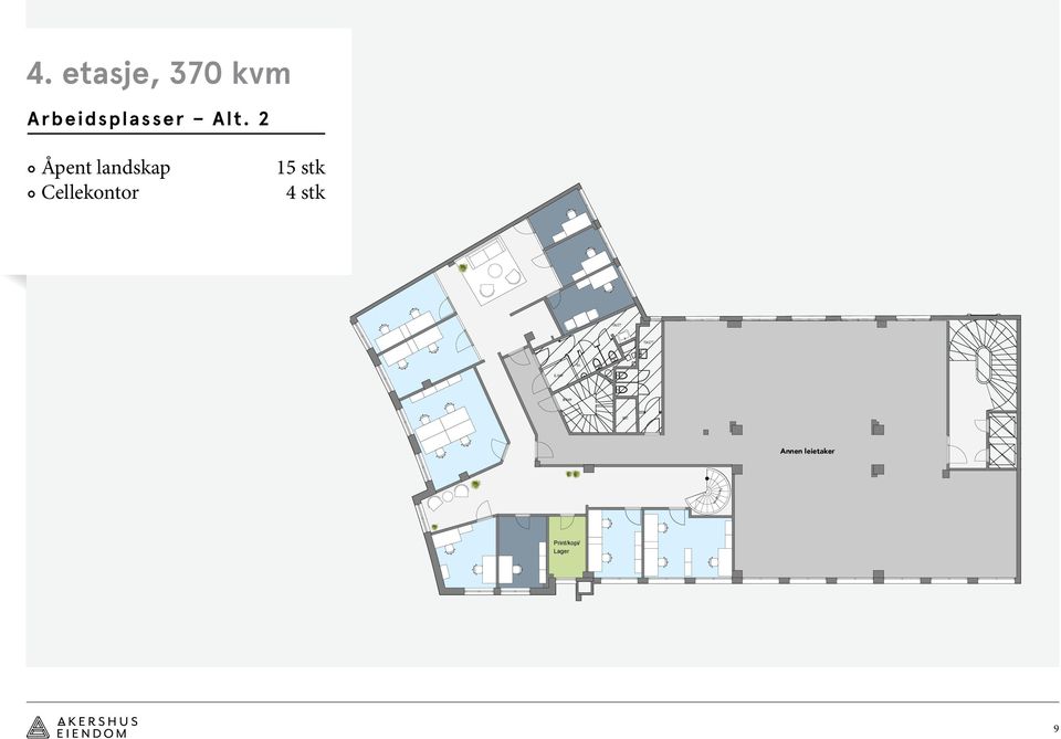 1 Sosial sone/kaffe KORRIDOR Annen leietaker FOR 14 x 208 = 2 908 KJKKEN Print/kopi/ Lager 04.04 Alle mål må kontrolleres på stedet. Tegningen viser hovedutforming og prinsippløsninger.