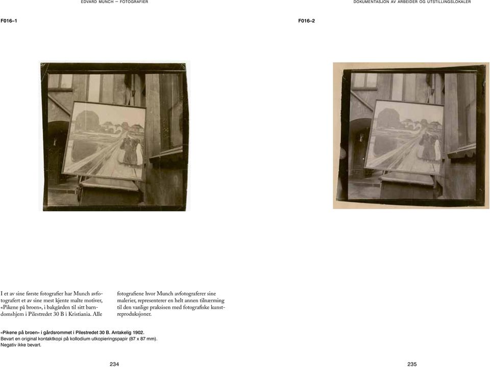 Alle fotografiene hvor Munch avfotograferer sine malerier, representerer en helt annen tilnærming til den vanlige praksisen med