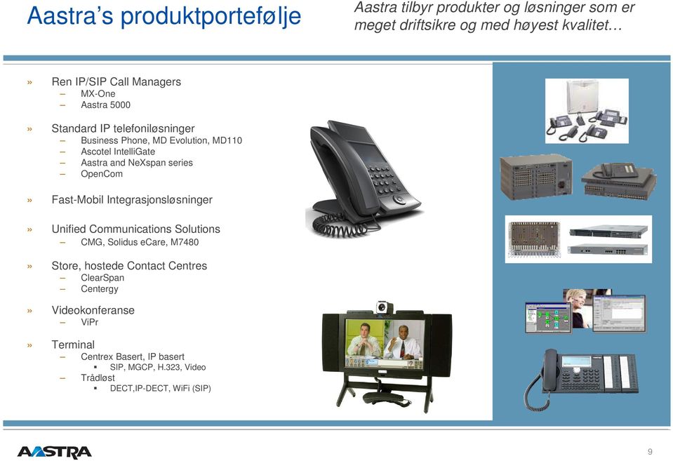 series OpenCom» Fast-Mobil Integrasjonsløsninger» Unified Communications Solutions CMG, Solidus ecare, M7480» Store, hostede Contact