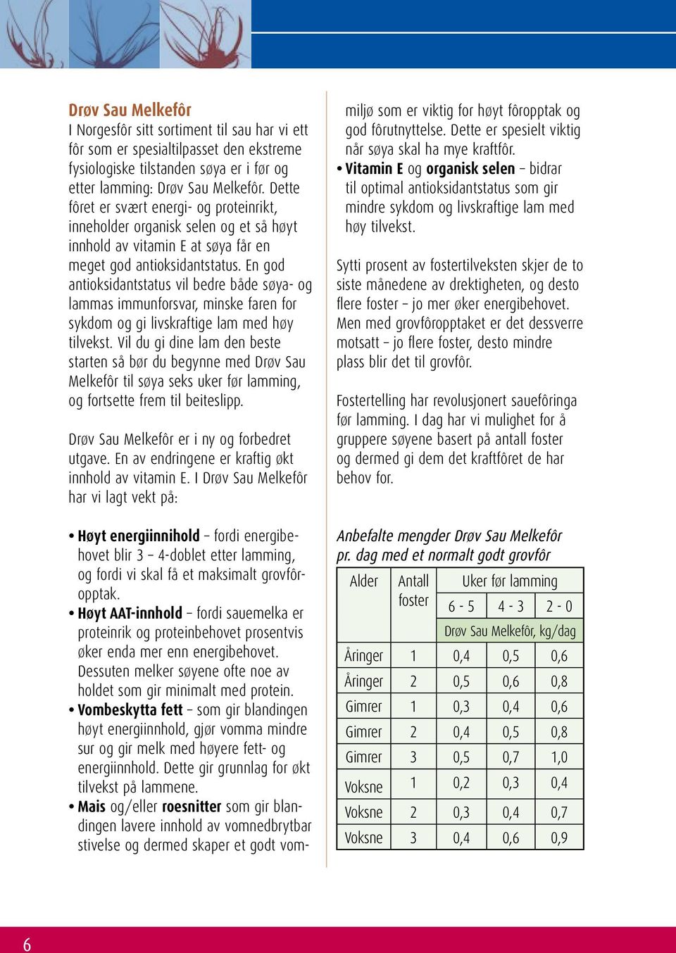 En god antioksidantstatus vil bedre både søya- og lammas immunforsvar, minske faren for sykdom og gi livskraftige lam med høy tilvekst.