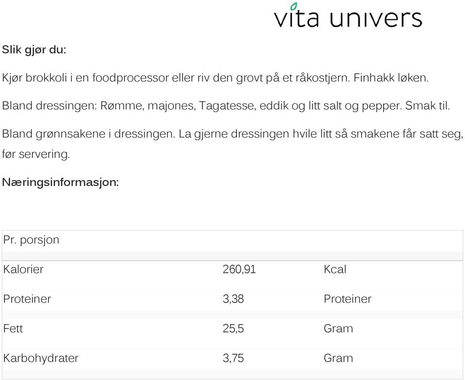 Bland grønnsakene i dressingen.