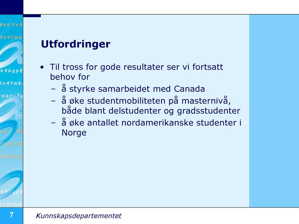 studentmobiliteten på masternivå, både blant delstudenter og