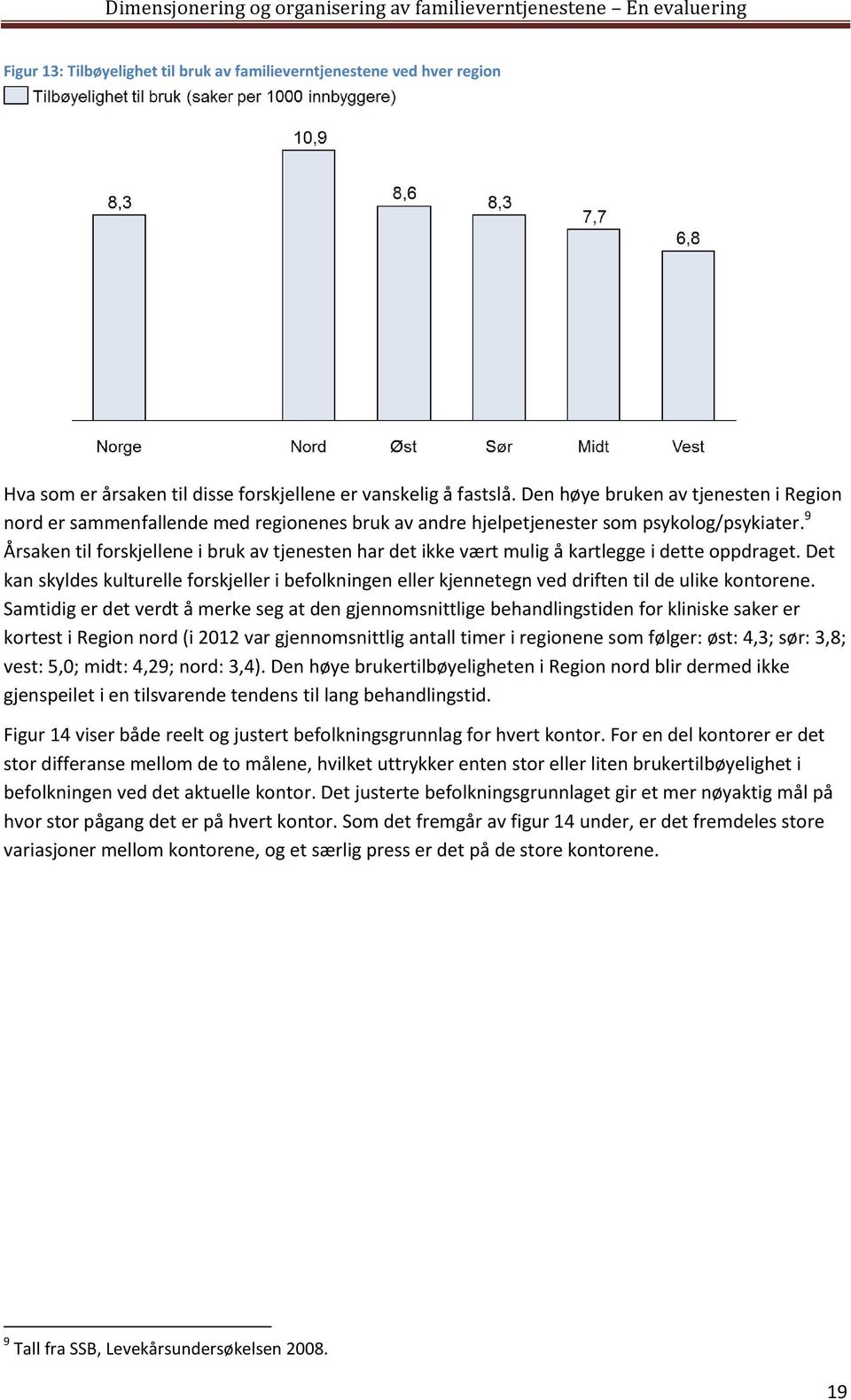 9 Årsaken til forskjellene i bruk av tjenesten har det ikke vært mulig å kartlegge i dette oppdraget.