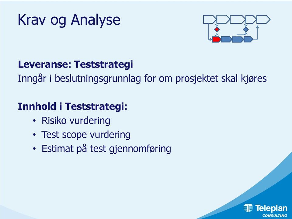 kjøres Innhold i Teststrategi: Risiko vurdering