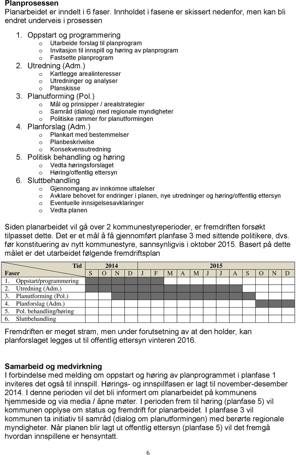 ) Kartlegge arealinteresser Utredninger g analyser Planskisse 3. Planutfrming (Pl.) Mål g prinsipper / arealstrategier Samråd (dialg) med reginale myndigheter Plitiske rammer fr planutfrmingen 4.