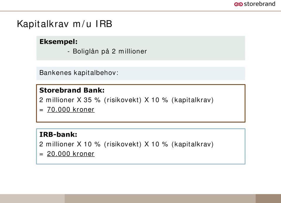 (risikovekt) X 10 % (kapitalkrav) = 70.