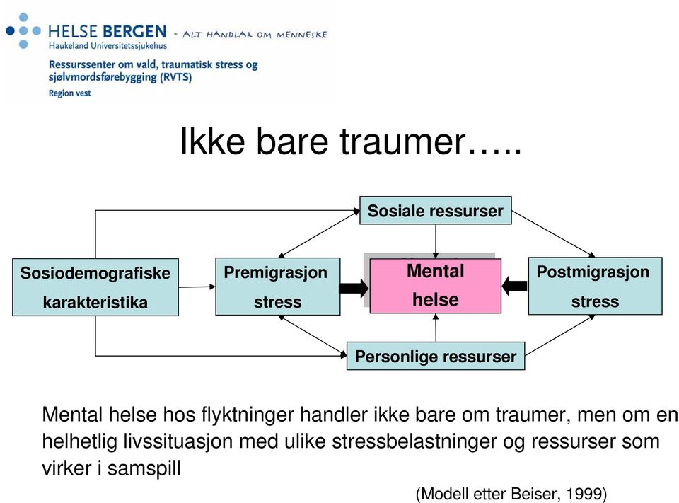 Mental helse helse Postmigrasjon stress Personlige ressurser Mental helse hos