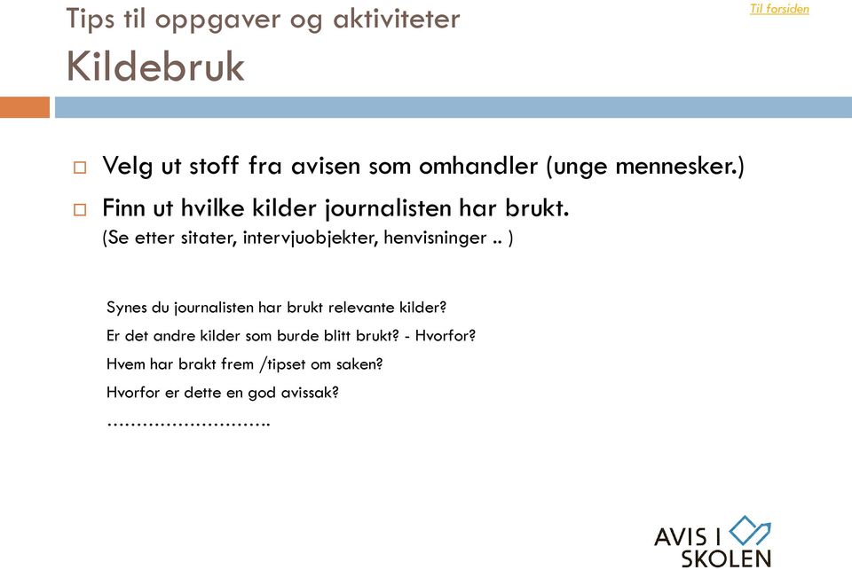 (Se etter sitater, intervjuobjekter, henvisninger.