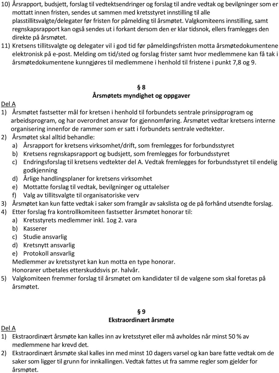 Valgkomiteens innstilling, samt regnskapsrapport kan også sendes ut i forkant dersom den er klar tidsnok, ellers framlegges den direkte på årsmøtet.