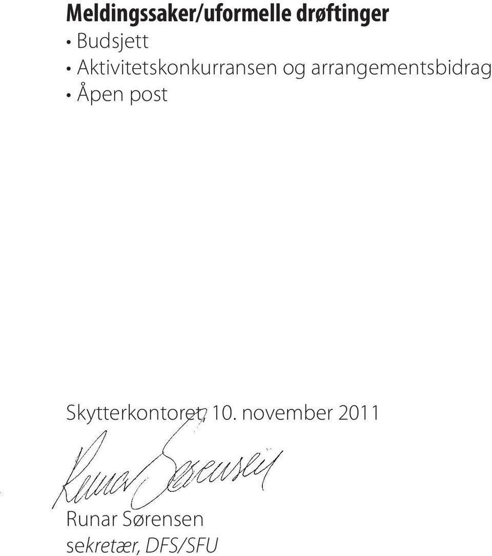 arrangementsbidrag Åpen post