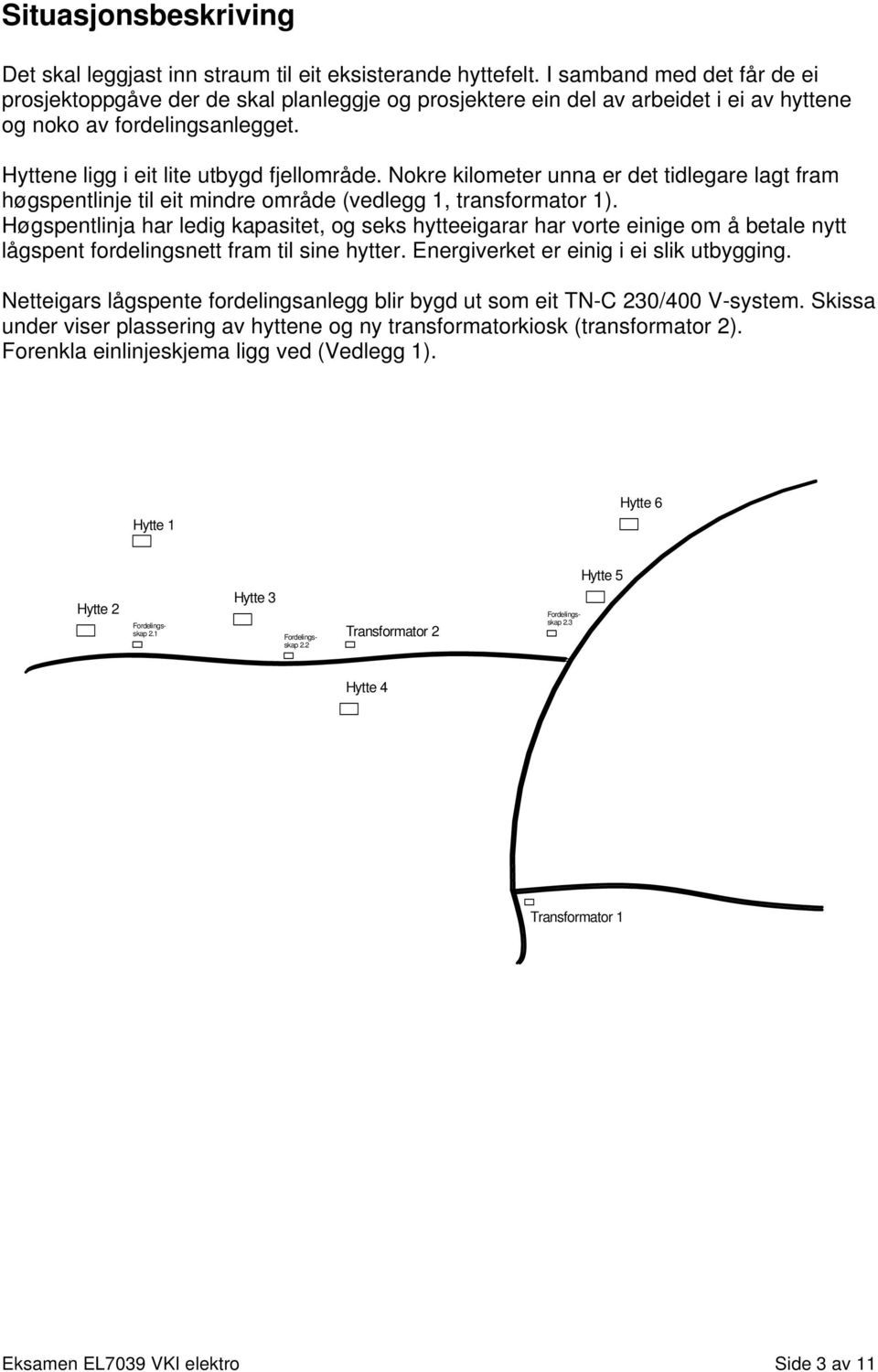 Nokre kilometer unna er det tidlegare lagt fram høgspentlinje til eit mindre område (vedlegg 1, transformator 1).