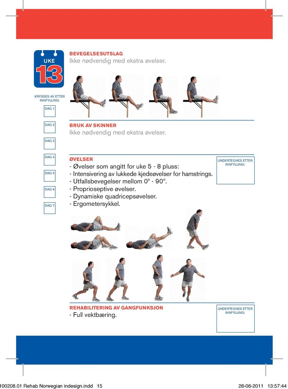 Intensivering av lukkede kjedeøvelser for hamstrings.