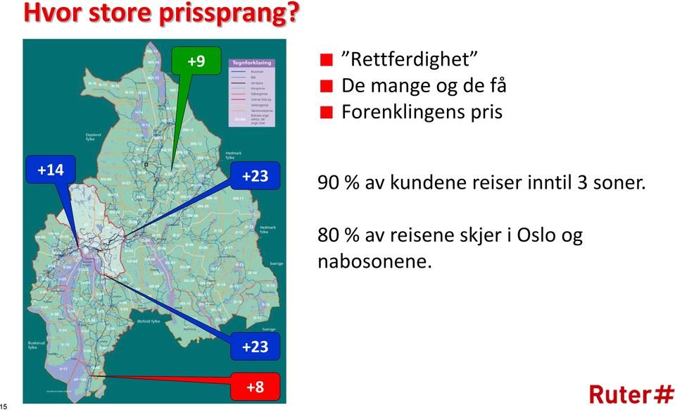 pris +14 +23 90 % av kundene reiser inntil 3 soner.