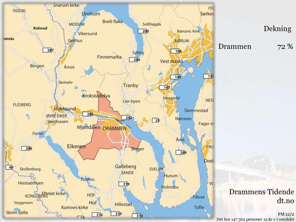 området Dekning Drammen